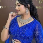 American Diamond Blue Stone Designer Jewellery Set
