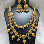 Double Layered Bridal Temple Haram Necklace Set