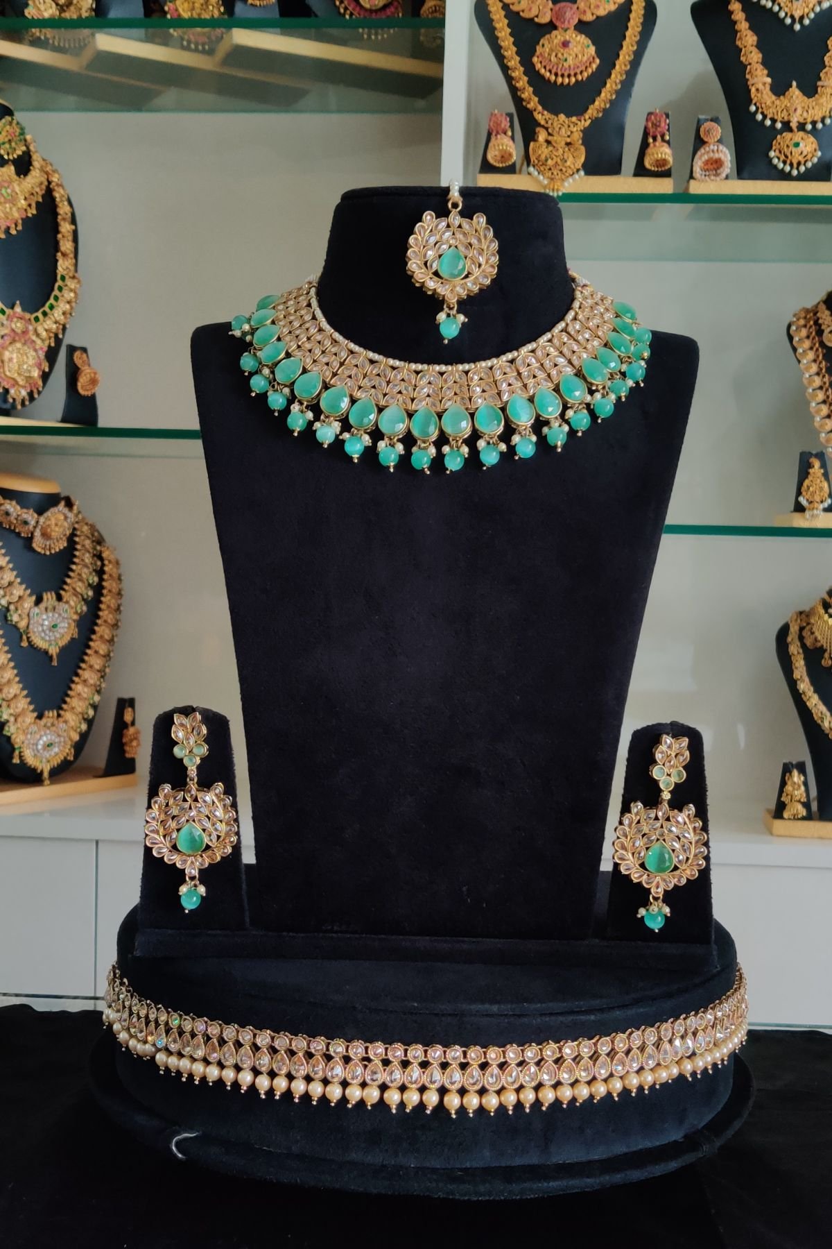 IMG_20241125_121815-1.jpg Blue Stone Kundan Necklace Set - Image 1