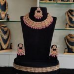 Pink Stone Kundan Necklace Set