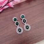 Dark Green Stone Earrings