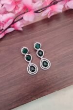 Dark Green Stone Earrings