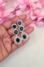 Dark Green Stone Earrings - Image 2