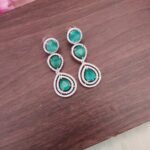 Pistha Green Stone  Earrings