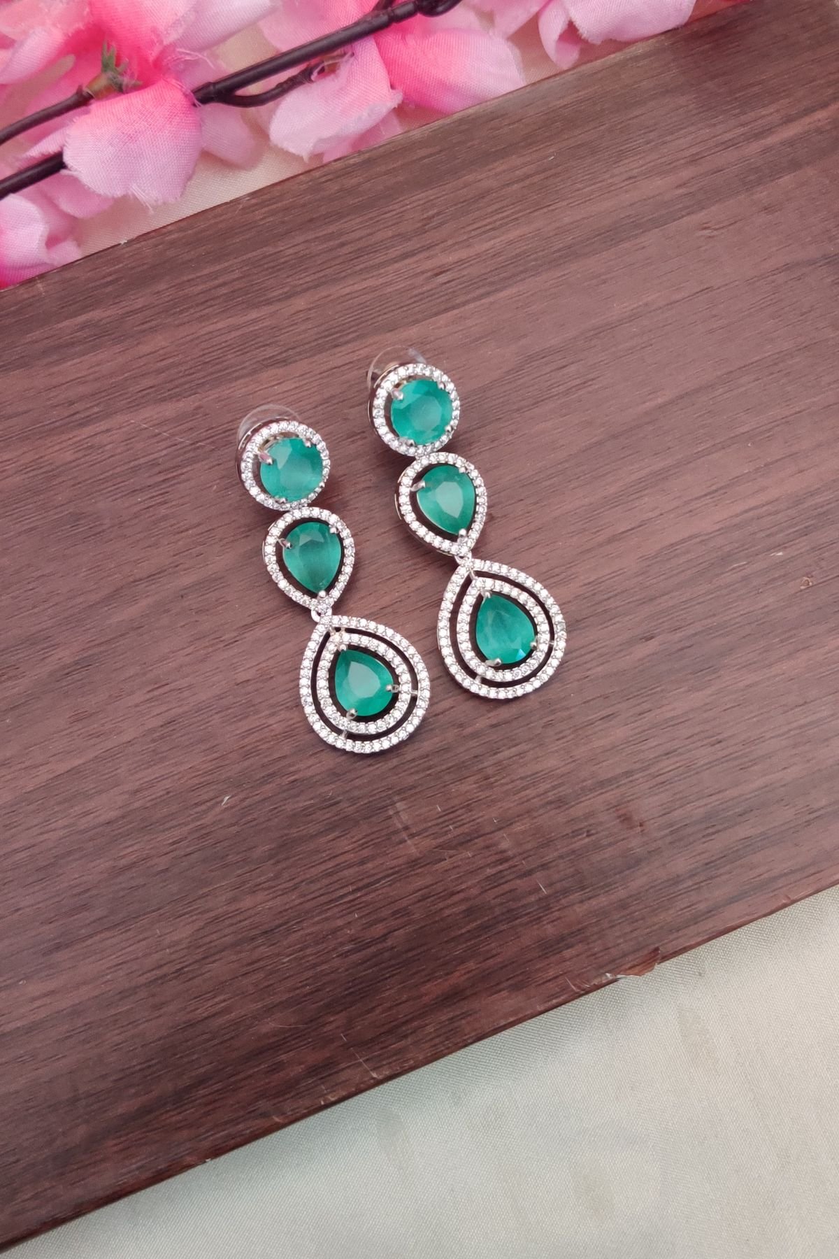 IMG_20250318_162838-1.jpg Pistha Green Stone Earrings - Image 1