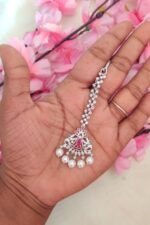 Ad Pink Stone Long Necklace Set - Image 4