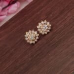 Traditional Impon White Stone Earrings
