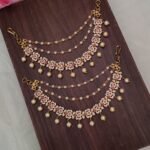 Beautiful Red Stone Designer Ear Chain