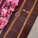 Simple Layer Red Stone Designer Long Necklace