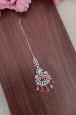AD White and pink Stone Tikka