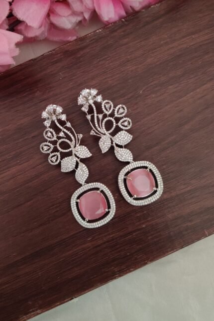 Beautiful Baby Pink Stone Earrings