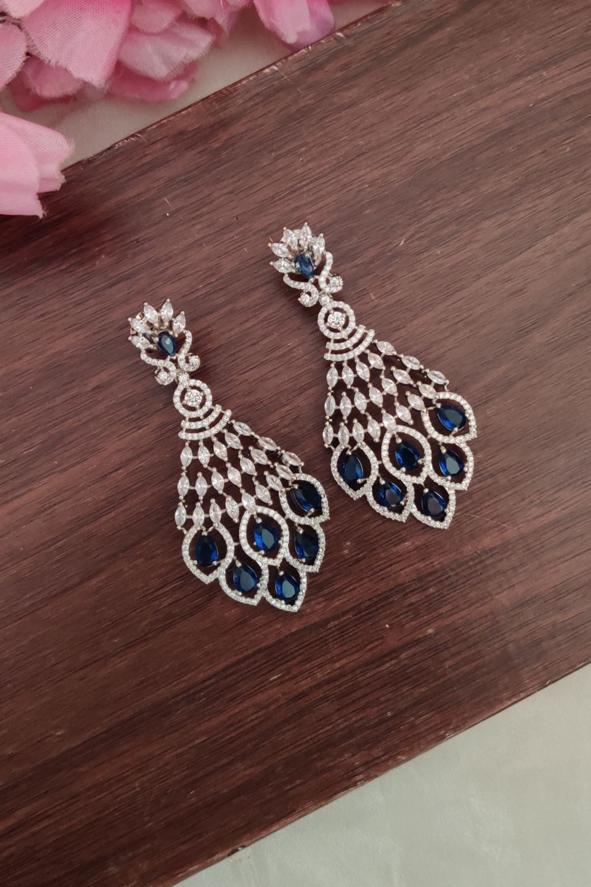 IMG_20250909_163402-1.jpg Beautiful Navy Blue Stone Earrings - Image 1