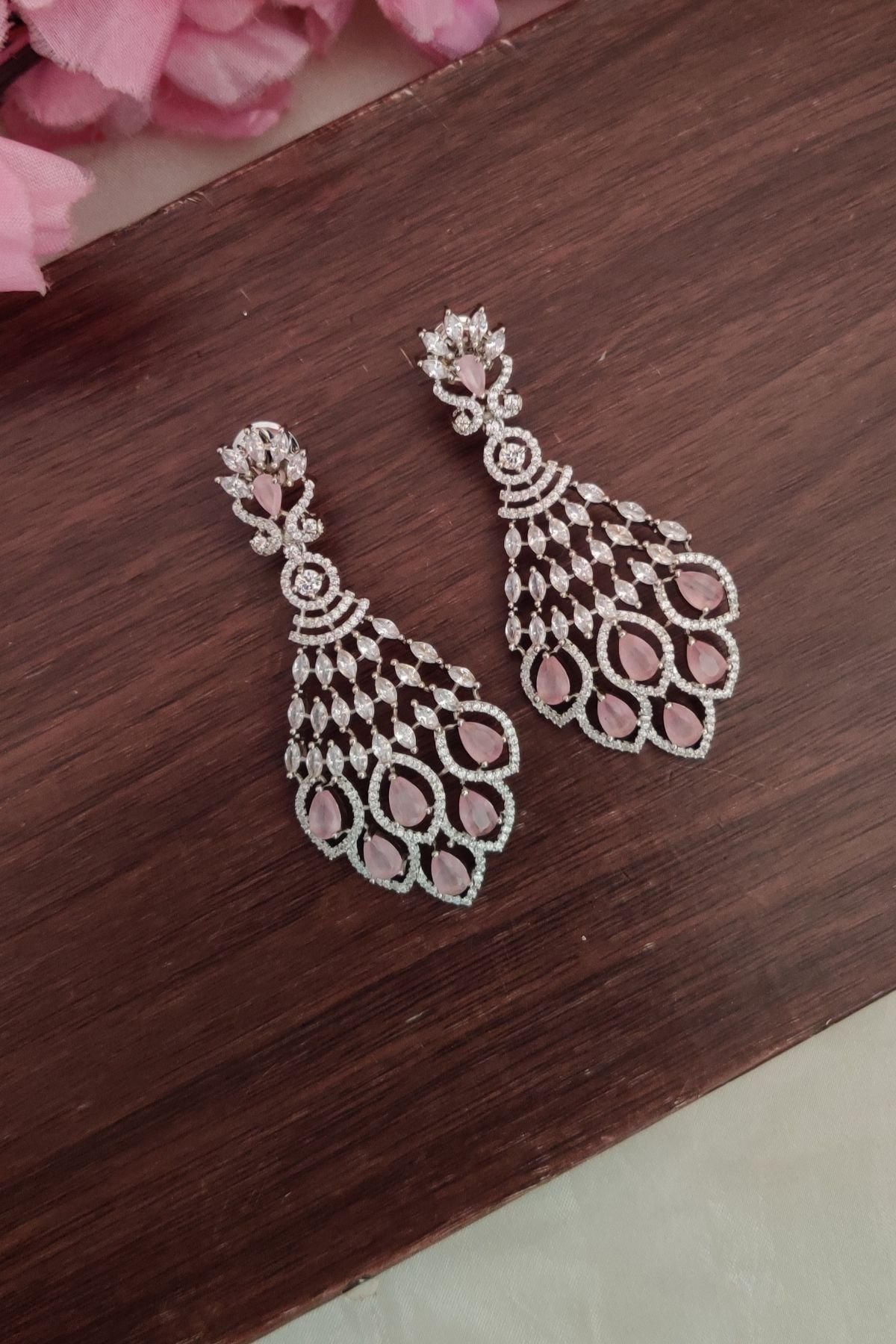 IMG_20250909_163453-1.jpg Beautiful Baby Pink Stone Earrings - Image 1