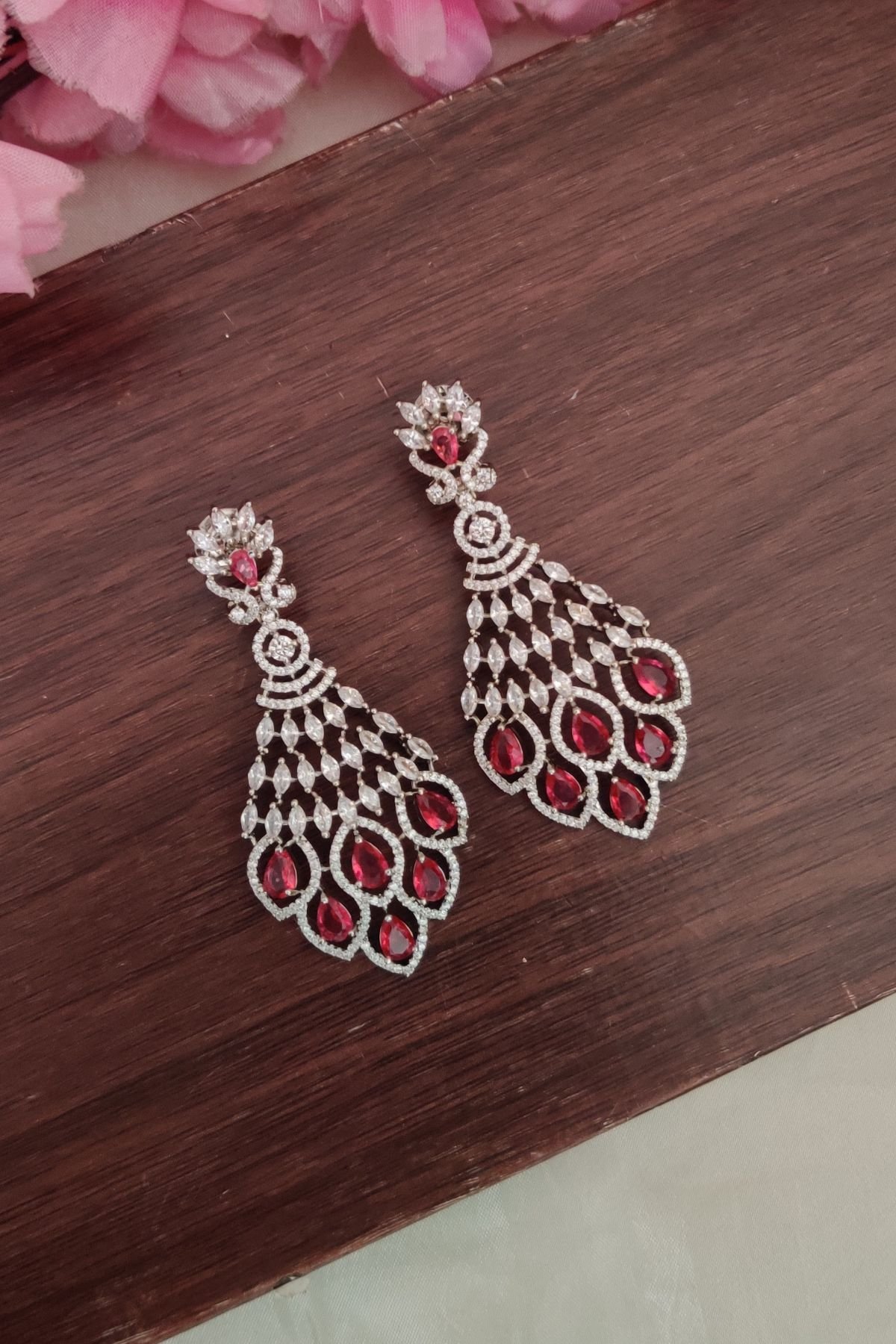 IMG_20250909_163532-1.jpg Beautiful Red Green Stone Earrings - Image 1