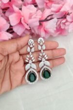 Beautiful Dark Green Stone Earrings - Image 2