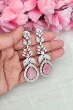 Beautiful Baby Pink Stone Earrings - Image 2