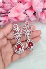 Beautiful Red Stone Earrings - Image 2