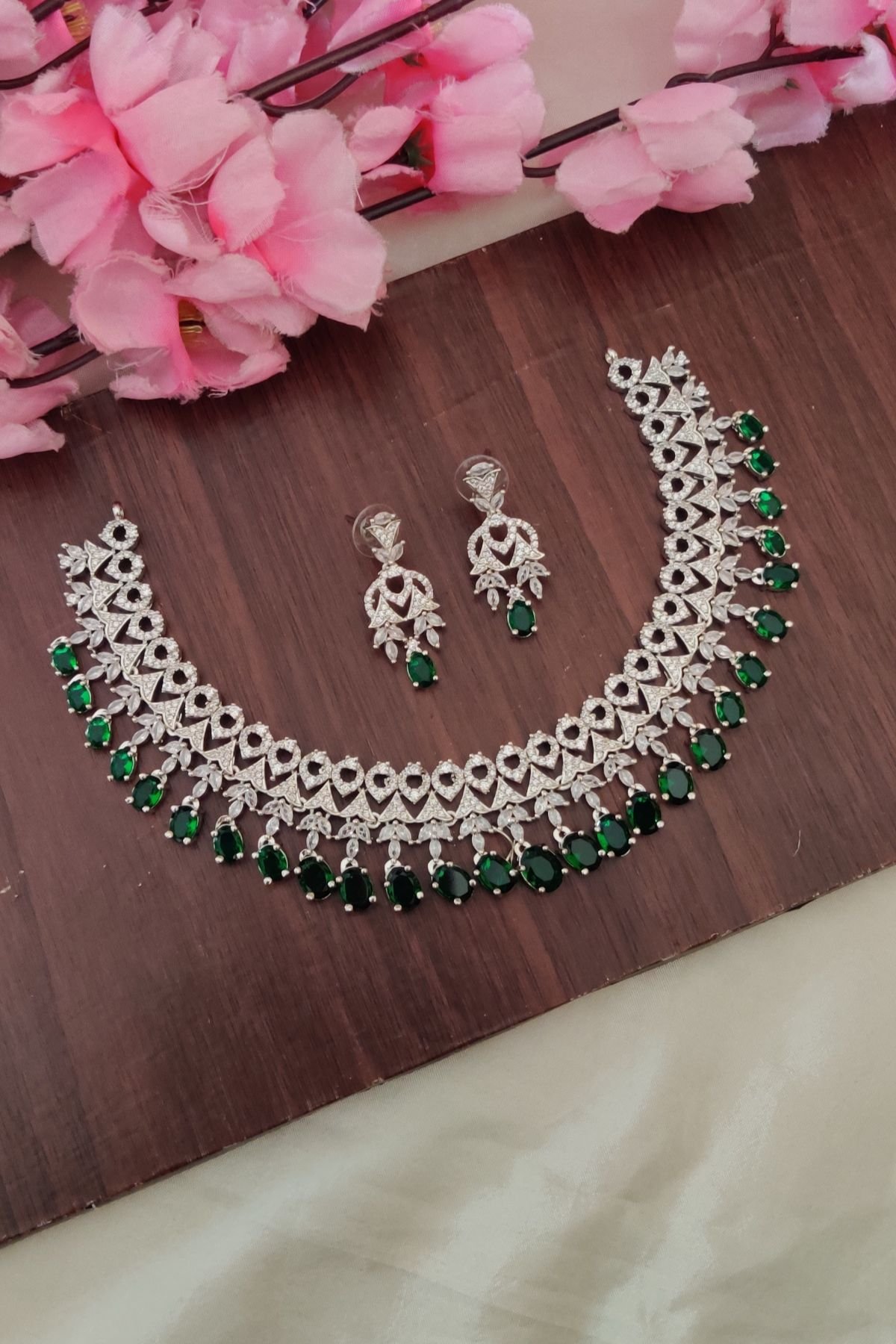 IMG_20250913_121052-1.jpg AD Green Stone Designer Necklace - Image 1