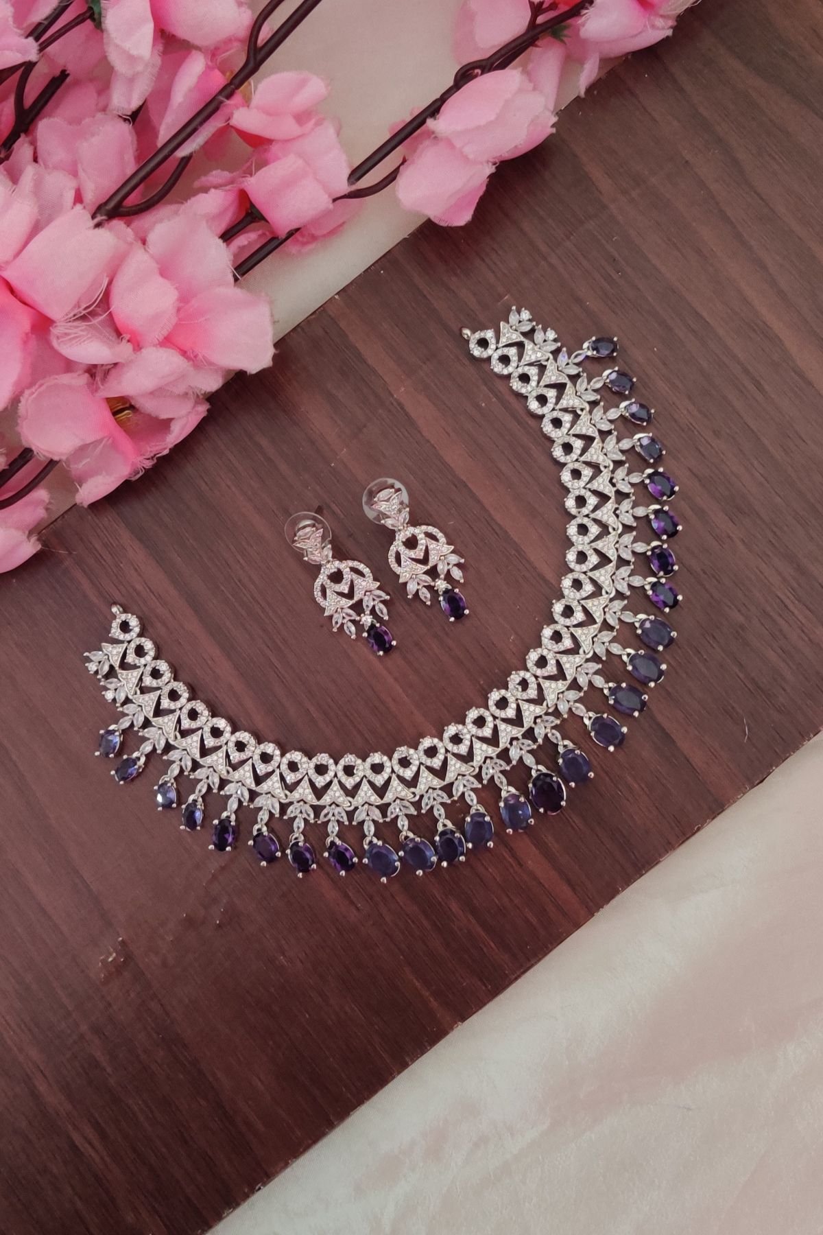 IMG_20250913_121714-1.jpg AD Purple Stone Designer Necklace - Image 1