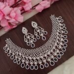 AD Purple And White Designer Necklace
