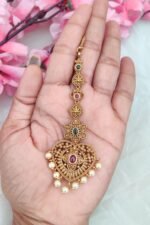 Antique Designer Pearl Hanging Tikka - Image 2