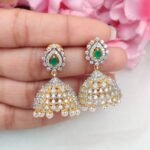 AD Green Stone Jhumka