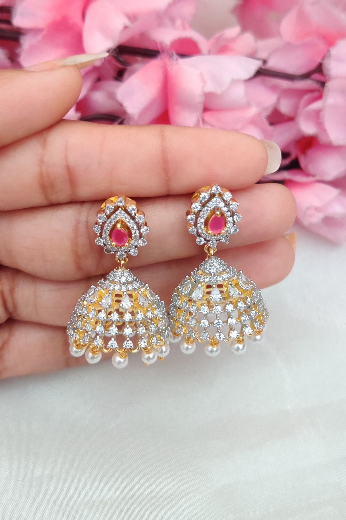IMG_20251112_131427-1.jpg AD Ruby Designer Jhumka - Image 1