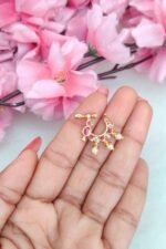Sparrow Designer Pink&White Stone Nosepin - Image 2