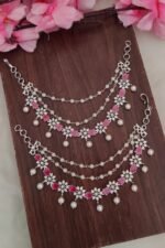 Ruby Stone AD Designer Ear Chain