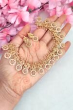 Premium Peacock Flower Designer Necklace - Image 2