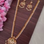 Peacock Designer Pearls Hanging Long Necklace