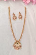 Peacock Designer Pearls Hanging Long Necklace - Image 2