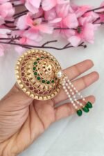 Multi Colour Green Beads Designer Andal Kondai - Image 2