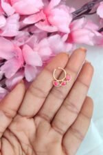 Beautiful Pink Stone Designer Nosepin - Image 2