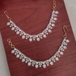 Beautiful Drop White Stone Designer Ear Chain
