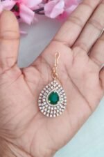 Beautiful Green Stone AD Tikka - Image 2
