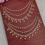 Beautiful Stone Leaf Designer Ear Chain