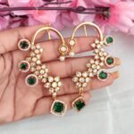 Beautiful Green Stone EarCuff Earrings