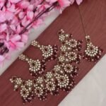 Amazing Maroon Kundan Necklace