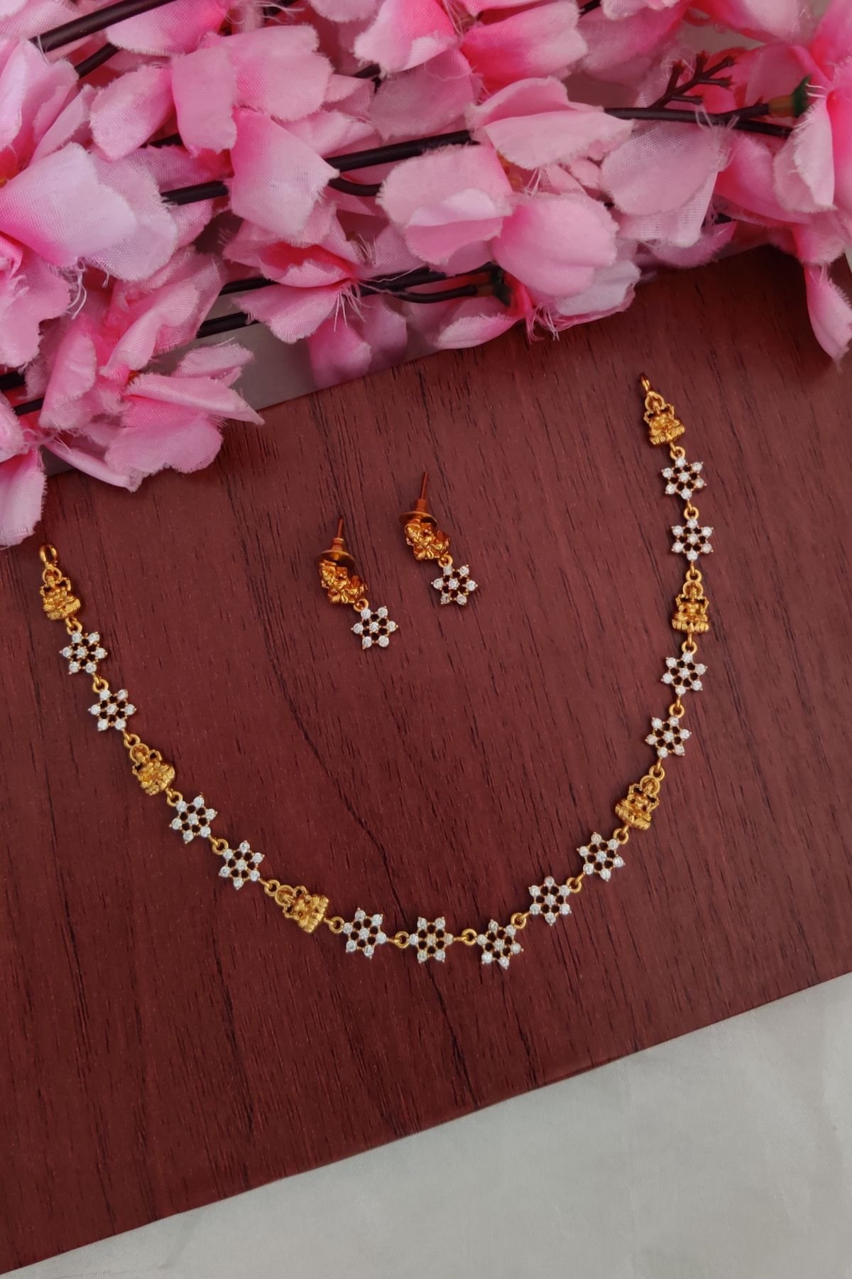 IMG_20260325_122120.jpg-1.jpeg Beautiful Lakshmi Flower Designer Necklace - Image 1