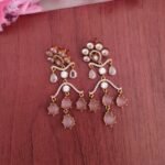 Trendy White & BaByPink Stone Earrings