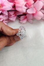 BabyPink Flower Design Finger Ring - Image 2