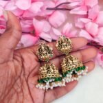 Lakshmi Designer Green Beads Hanging Jumkki