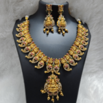 Bridal Lakshmi Temple Necklace Set with Earrings