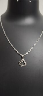 Elegant Double Heart & Butterfly Pendant Necklace – Symbol of Love & Grace