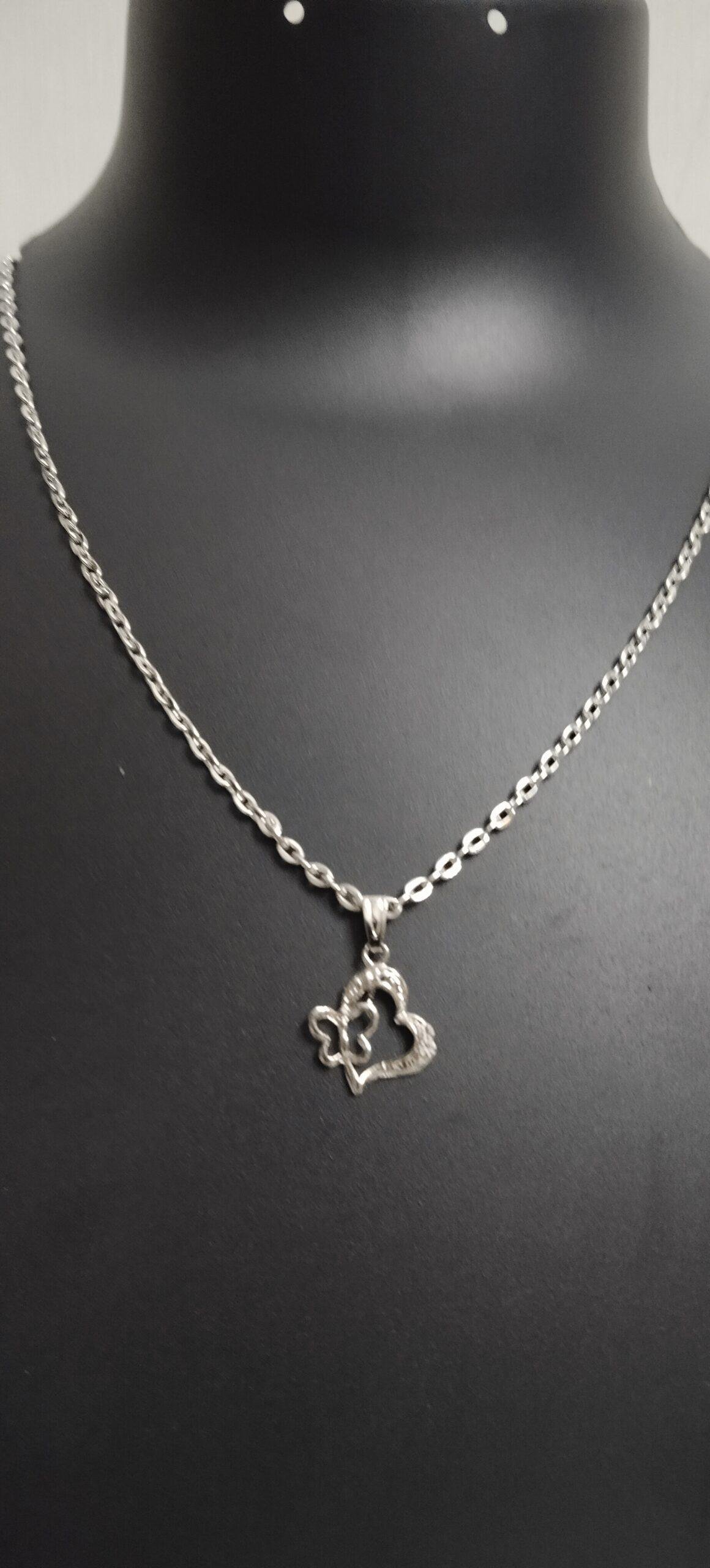 NLC010-scaled-1.jpg Elegant Double Heart & Butterfly Pendant Necklace – Symbol of Love & Grace - Image 1