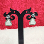 Pearl & Crystal Stud Earrings (Triangle) - Image 2