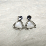 Pearl & Crystal Stud Earrings (Triangle)