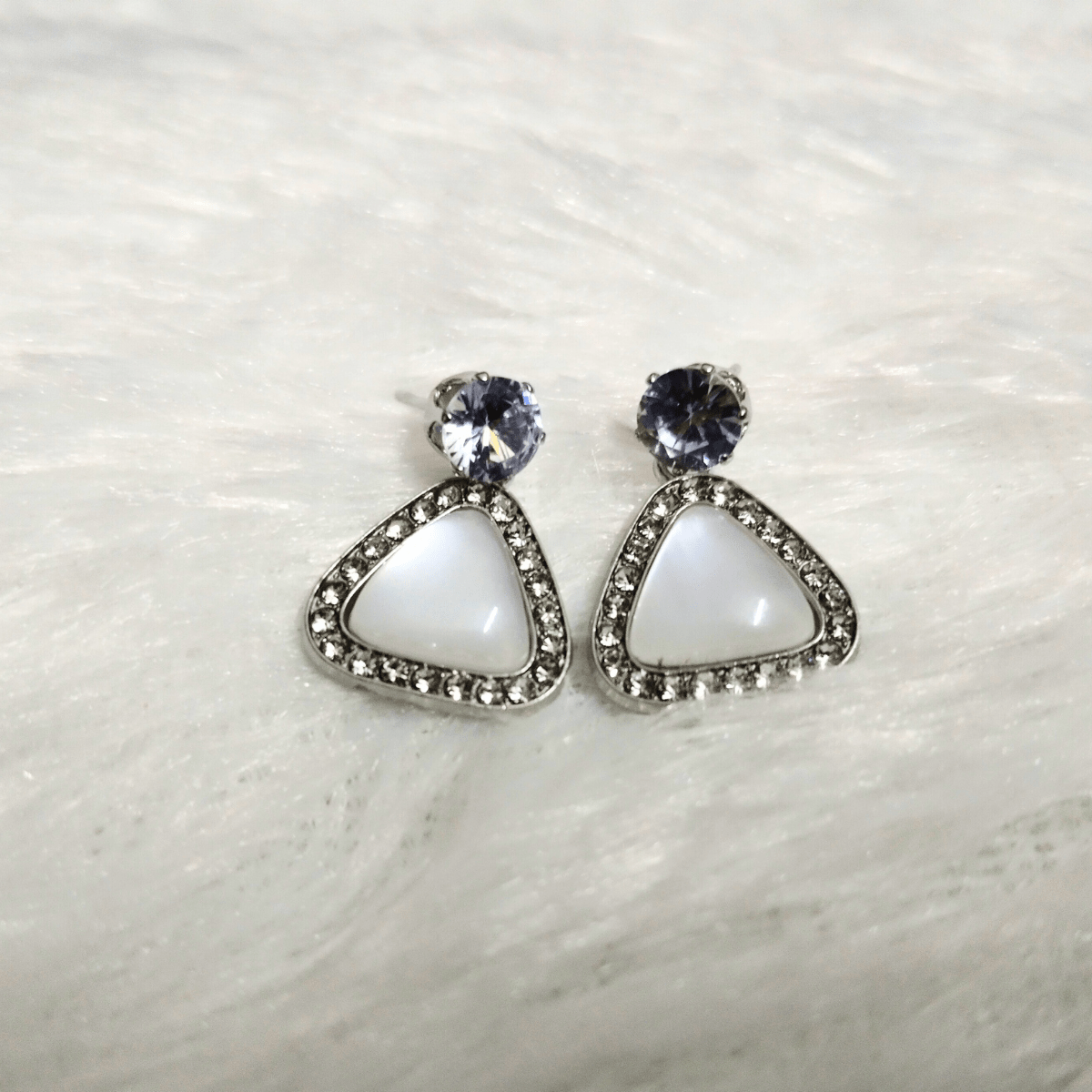 Triangle-2.png Pearl & Crystal Stud Earrings (Triangle) - Image 1