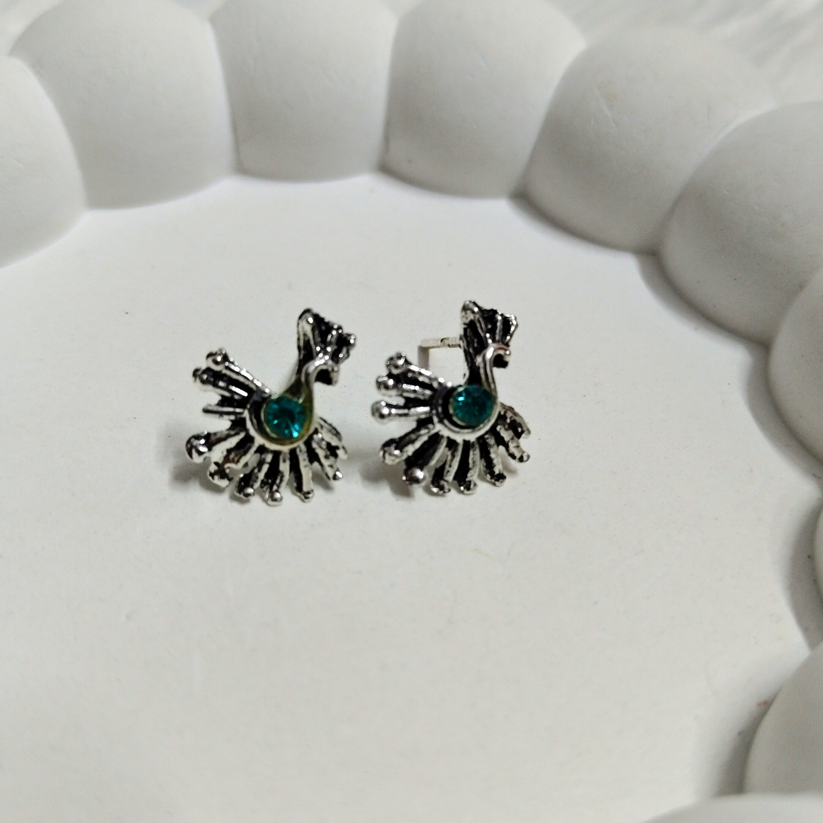 Vintage-3.png Peacock Style Design Stud Earrings - Image 1